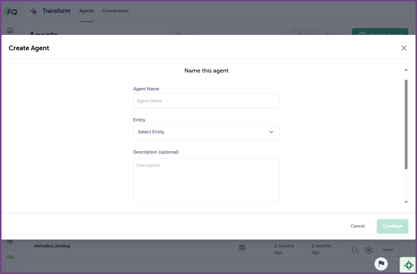Agent Configuration Wizard Settings