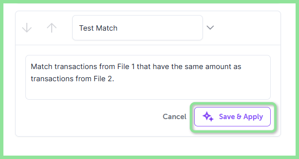 The Save and Apply button for a newly created rule