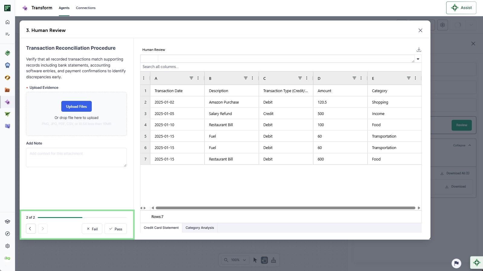 The reviewer's procedure checklist beside the file preview, with the Approve button disabled until all items are complete